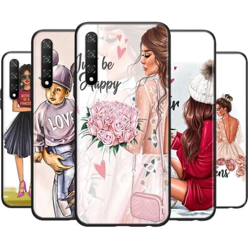 Silicone Cover Hot Baby Mom Girls For Huawei Y9S Y6S Y8S Y8P Y9A Y7A Y7P Y5P Y7 Y6 Y5 Pro Prime 2019 2018 Phone Case