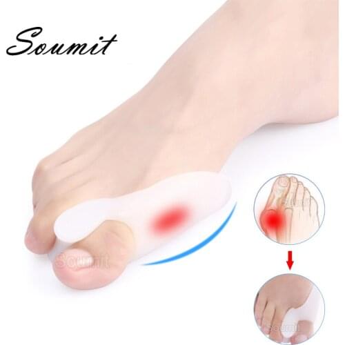 Siliconeoe Separator for Big Toe Bunion Splint Hallux Valgus Orthosis Correction Overlapping Spreader Foot Protector Inserts Pad