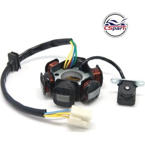 Magneto Stator 6 Pole Coil 5 Wire 50CC 70CC 90CC 110CC 125CC Lifan ZongShen Loncin Xmotos Apollo Dirt Pit Bike ATV Quad Parts