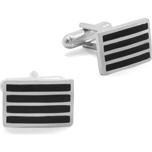 Tesbihane Black Cabochons Avangarde Design 925 Sterling Silver Cufflink
