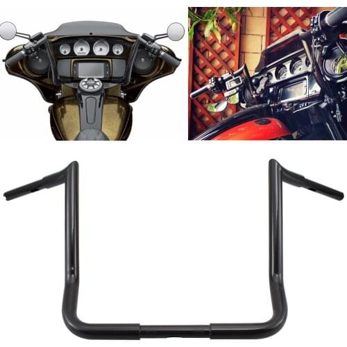 16" Rise Ape Hanger Handlebar Black For Harley Touring Electra Glide Dressers Baggers 82-Up Black 1-1/4" Fat Baggers Bar Kit