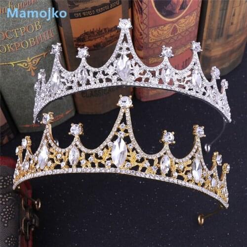 Mamojko 2019 Bridal Wedding Crystal Gold Silver Crown Bride Head Piece Tiara Headband Hair Fashion Jewelry for Women Accessories