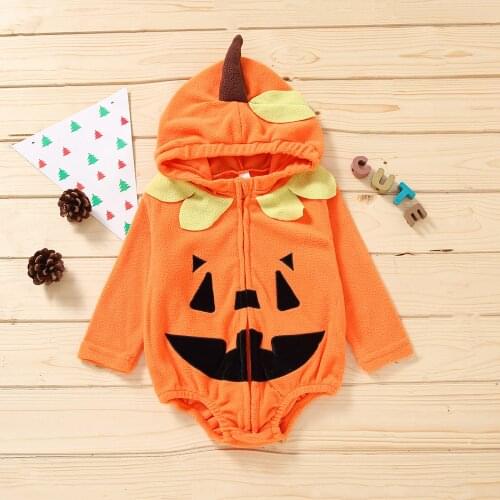 Winter Baby Halloween Costume Pumpkin Cosplay Infant Romper For Baby Girl Clothes Cute Halloween Costume For Baby Boy Romper