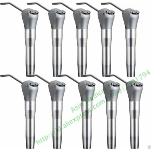 10pcs x Dental Three Triple 3-Way Air Water Spray Syringe with 20pcs Nozzles Tips Alloy