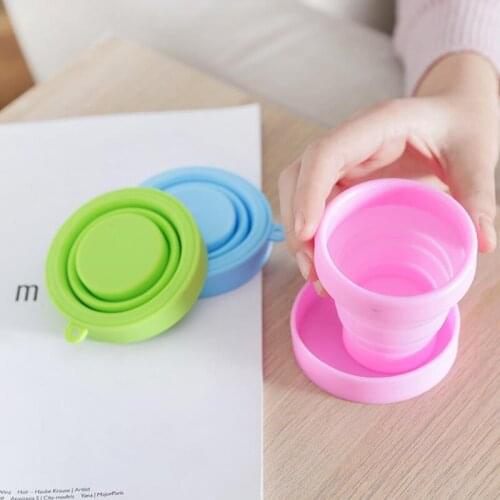 100pcs/lot foldable silicone sup outdoor camping travel folding cup Telescopic Collapsible Retractable drinking cup
