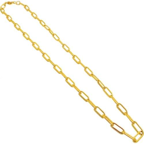 2020 New 50cm Womens 18K Gold Square Link Chain Necklaces