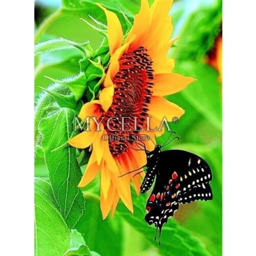 Flowers 5D DIY Diamond Painting Cross Stitch Butterfly Full Round Rhinestone Mosaic Diamond Embroidery Crafts Gift Home Decor