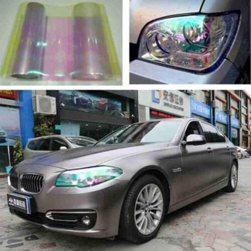 Car Chameleon Light Film Car Exterior Taillight Color Change Film Translucent Color Sticker Headlight Color Film 100*30cm