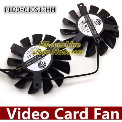 Free shipping 1Pair Power Logic PLD08010S12HH 12V 0.35A 5mm Graphics Video Card VGA Fan Replacement GTX460 2WIN GTX 560
