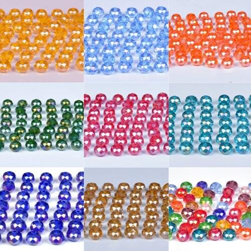 4mm 6mm 8mm Czech Rondelle Spacer Crystal Glass AB Beads For Jewelry Making Faceted 35Colors Diy Beads Loose Wholesale