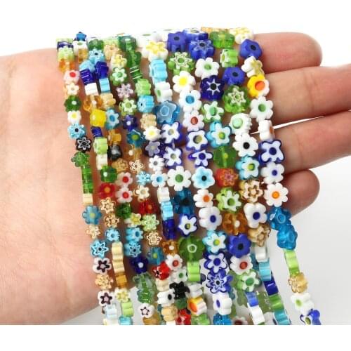 Natural Stone Colorful Flower Shape Loose Stone Beads For Jewelry DIY Making Bracelet Necklace Accessories 15'' 6 8 mm Wholesale