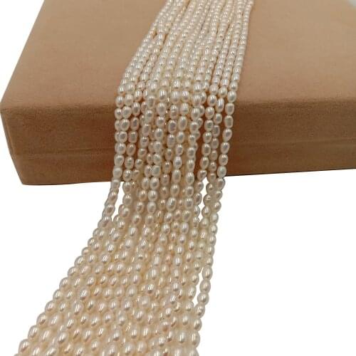 One strand 39 cm ,3-4 mm MINI rice FRESHWATER PEARL BEADS,100% NATURE freshwater pearl material with OVAL shape-AA quality