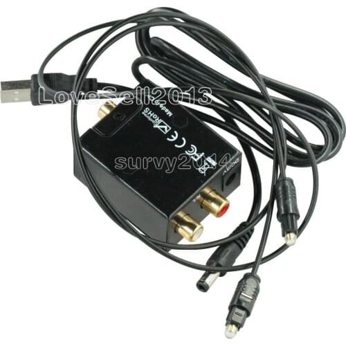 Digital to Analog Audio Converter Adapter Digital Optical Fiber Coaxial RCA Toslink Signal to Analog Audio Home Theater for DVD