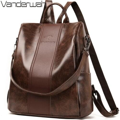 Ladies Travel Backpack Mochila Feminina Anti Theft Sac Women Leather Backpack High Quality Bagpack School Bags for Teenage Girls