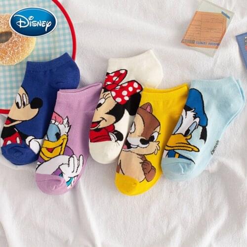 Disney 1pair Girl Cartoon Boat socks Korean cute cartoon sweet cotton socks spring and summer wild Mickey short socks children