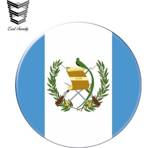 EARLFAMILY 13cm x 13cm Auto Moto Bike Suitcase Laptop Flag Round Guatemala Decal Reflective Car Sticker Waterproof Car Styling