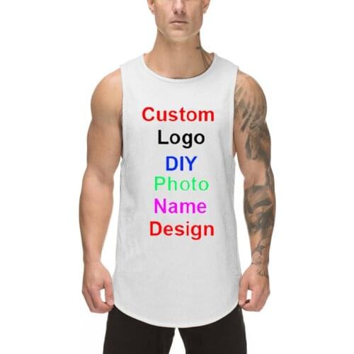Photo or Logo Your OWN Design Customized Mens Mesh Fitness Clothing Gym Stringer Tank Top Men Bodybuilding Vest Workout T Shirt
