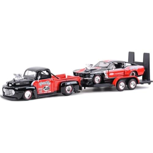 Maisto 1:24 1948 Ford F1 Pickup & 1967 Ford Mustang GT Static Die Cast Vehicles Collectible Model Sports Car Toys