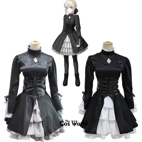 Fate/stay night Black Saber Alternative Gothic Lolita Dress Uniform Outfit Anime Customize Cosplay Costumes
