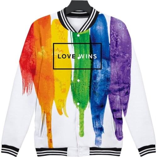 LGBT 3D Jackets Baseball Clothing Uniform Coat Men Women Rainbow Flag Lesbians Gays Sweatshirt Casual Long Sleeve Jacket Clothes