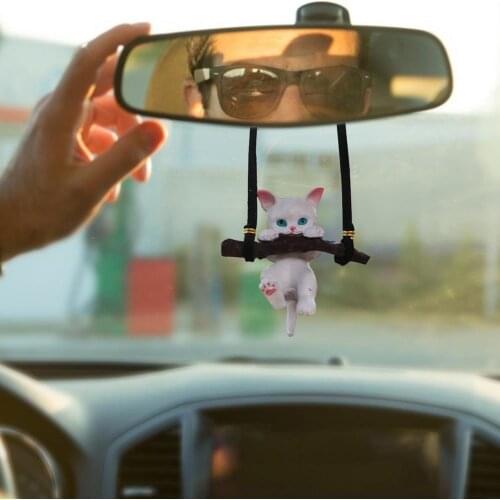Hot sale 1 Pc Car Pendant Creative Cute Branch Cat Rearview Mirror Pendant Car Interior Decoration Car Interior Accessories