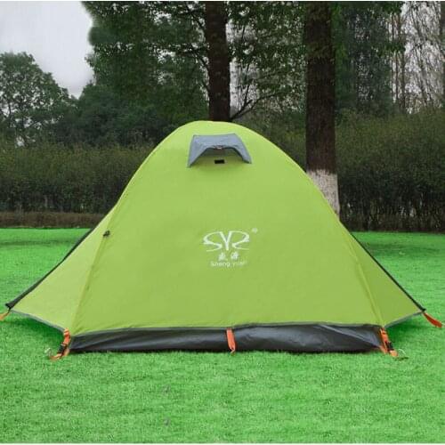 Outdoor ultra light double aluminum pole camping tent 2 people double layer ultra light rainstorm season camping tent