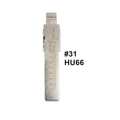 5pcs 2 IN 1 Lishi HU66 #31 Engraved Line Key Blade Scale Shearing Teeth Cutting Key Blank For Audi VW Skoda Bently Porsche