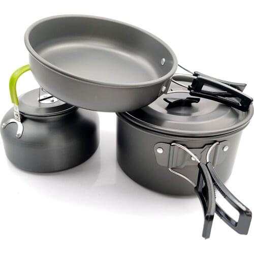 Camping Cookware Set Outdoor Titanium Cooking Set Water Kettle Pan Pot Travelling Hiking Picnic Tableware Equipment Tourism