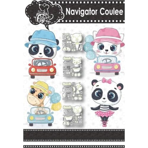 2021 new metal cutting mold car balloon panda giraffe DIY decorative embossed paper card template blade punching photo album