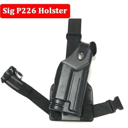 Hunting Airsoft Sig Sauer P226 Gun Holster Bearing Flashlight Tactical Military Leg Holster Right Handed