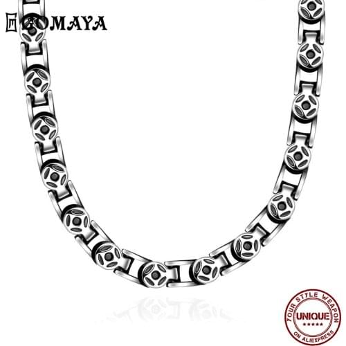 GOMAYA Stainless Steel Retro Style 316 Necklace For Men Figaro Chain Unisex Fashion Jewelry Punk Hip Hop Rock Metal Party Gift