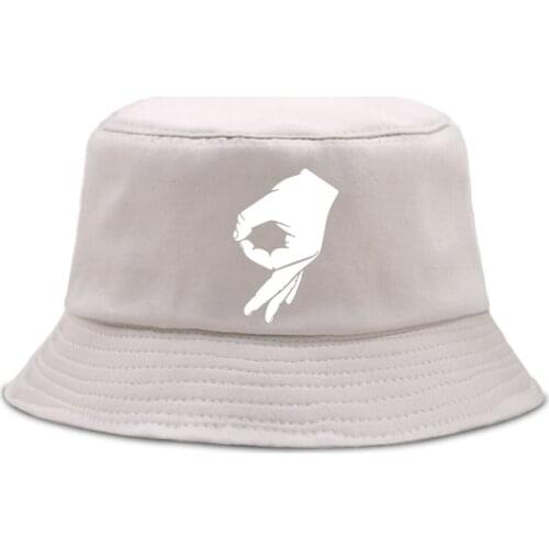 OK Gesture Print Hip Hop Fisherman Caps Unisex Outdoor Bucket Hat Summer Casual Panama Beach Cap Sun Shade Street Fishing Hats