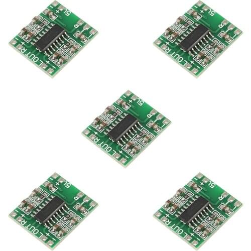 5Pcs PAM8403 Module Digital Power Amplifier Board Miniature Class D Power Amplifier Board 2x3W High 2.5 ~ 5 v USB Power Supply
