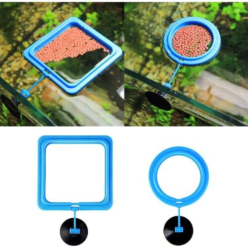 Behokic Aquarium Grass Tank Fish Feeding Square ROUND Ring Feeder Station Floating Food Water Plant Buoyancy Circle Accessory