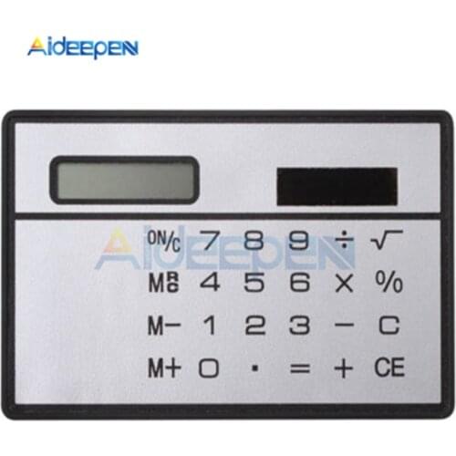 8-Digit Portable Calculator Ultra Thin Mini Slim Credit Card Sized Solar Powered Pocket Calculato