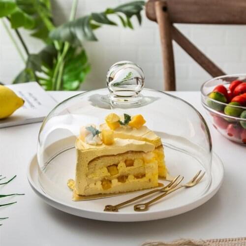 Transparent Dust-Proof Glass Cover Portable Food Cake Cover Durable Food Protective Cover Mosquitos Dish Cover Kitchen Tools