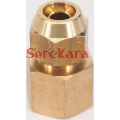 Flare Tube O/D 6mm To M12x1.25mm Female Brass Flare Male Connector Tube Pneumatic Fitting with Short Flare Nut