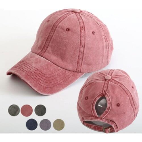 Ponytail Girl Hat Retro Fashion Ladies Outdoor Sports Sunscreen Hat Tennis Cap Baseball Cap Tie Hair Clothing Accessories