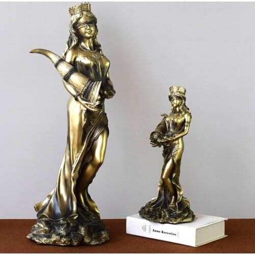 GREEK MYTHOLOGY THE GODDESS OF FORTUNE RESIN STATUE CRAFTWORK MODEL HOME DECORATION ACCESSORIES MODERN DECORATIONS