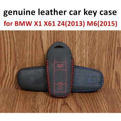 Only Red for BMW X1 X61 Z4(2013) M6(2015) Car key case hand sewing real leather key packet car key cover fashionable