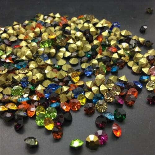 TopStone Round Glass Chatons Pointback Rhinestones Colors 6mm 8mm 10mm glass strass chaton stone