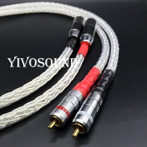 Yivosound 8AG OCC silver fever audio amplifier CD DVD signal cable dual lotus speaker amplifier RCA to xlr audio upgrade line