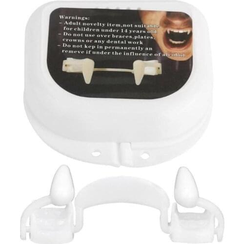 1PC Halloween Vampire Retractable Fake Teeth Zombie Teeth Safety Soft Silicone Vampire Fangs Horror Bloody Halloween Party Decor