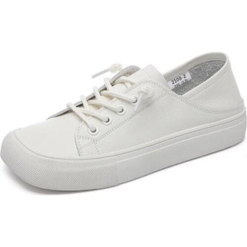 2021 New Add Fertilizer To Widen Square To Comfortable Shoes Casual Sneakers Women Shoes Flat Genuine Leather Shoes Large Size