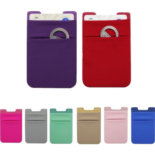 1PCS Credit Card Holder Adhesive Sticker Back Cover Card Holder Women Men Phone ID Holder Purse Wallet Pouch Case Bags Pocket