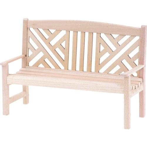 1Pcs Mini Home Garden Decor Bench Miniatures Dollhouse Furniture Chair Stool Ornaments Wooden Props DIY Toys