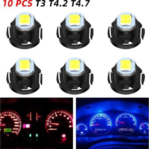 10Pcs T3 T4.2 T4.7 LED Car light Bulb 3030SMD Auto Interior Side light Super Bright High Quality Car Board Instrument Panel Lamp