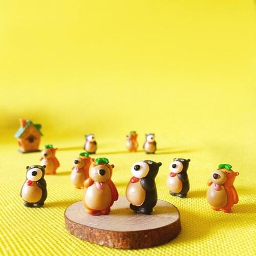 10Pcs bear/lovely cute animal/fairy garden gnome/moss terrarium/crafts/bonsai/home table decor/diy supplies/figurine/cake topper