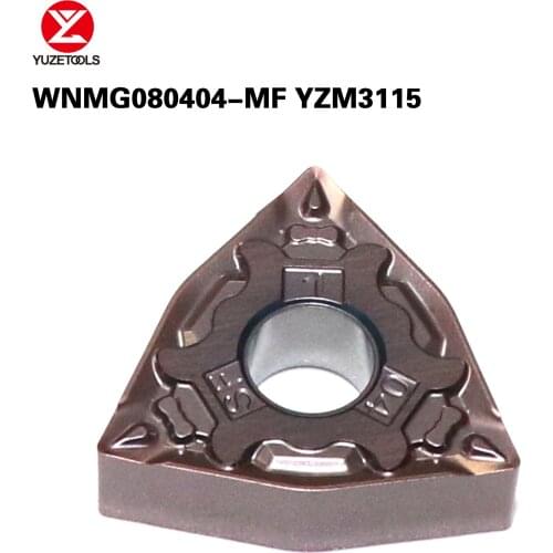 10pcs WNMG060404MF YZM3115 CNC Turning Lathe Finish Stainless Steel Processing Machining Cutter Tungsten Carbide Inserts