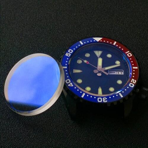 Flat 31.5*3.5mm Sapphire crystal For SEIKO SKX007 NEW SPRD MOD Watch glass AR blue Replacement parts